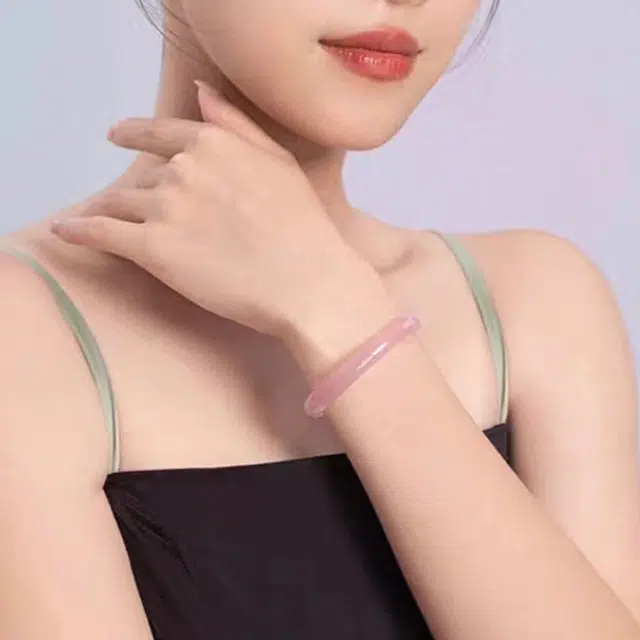 华熹福珠宝 桃花中式国风#好运 玉髓 手镯 女款