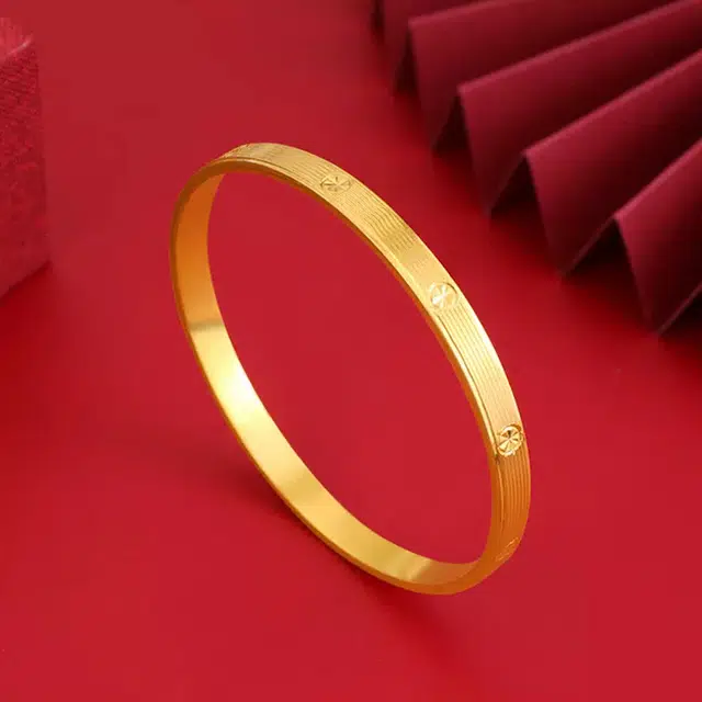华熹福珠宝 小众设计拉丝工艺米字精致百搭手饰品 足金 一口价 手镯 女款
