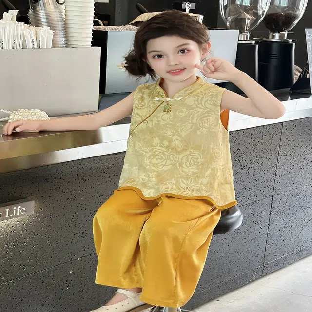 米囹汉服 夏季女孩古风两件套 儿童款