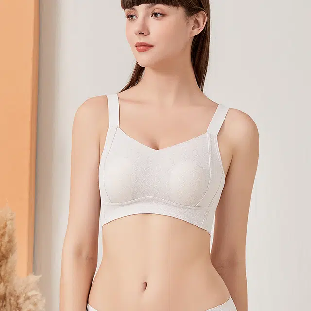 顶瓜瓜 大码内衣显胸小聚拢薄款无钢圈胸罩防下垂收副乳文胸 女款