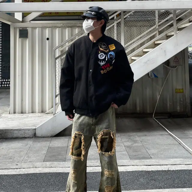 玉儿恋  美式复古高街潮牌重磅质感痞帅经典长袖潮流休闲宽松百搭外套棒球服 男女同款