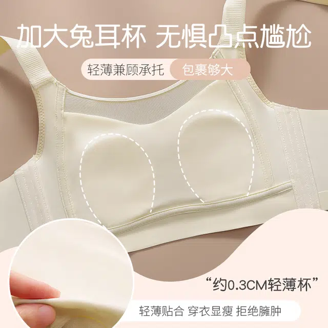 欧迪芬 大胸显小轻薄透气亲肤蕾丝柔软上托聚拢防下垂收副乳文胸 女款