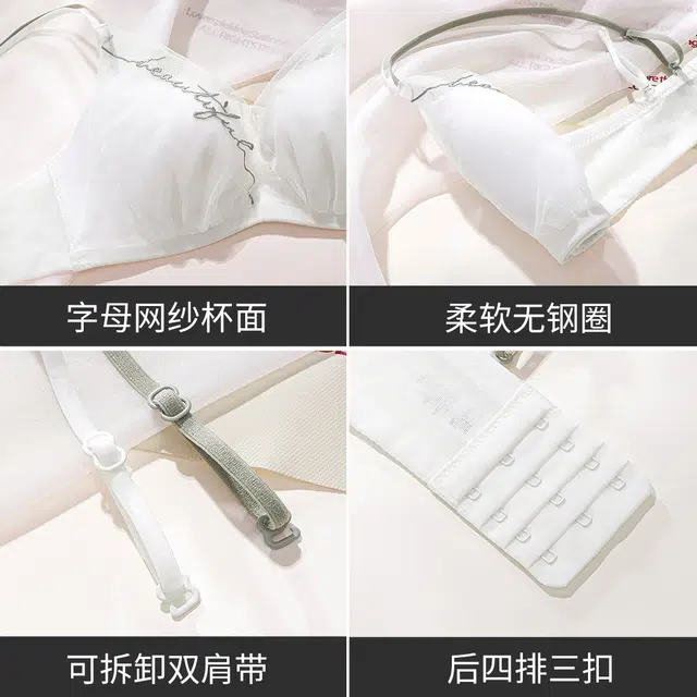 欧迪芬 纯欲网纱蕾丝小胸聚拢上托无钢圈轻奢文胸 女款