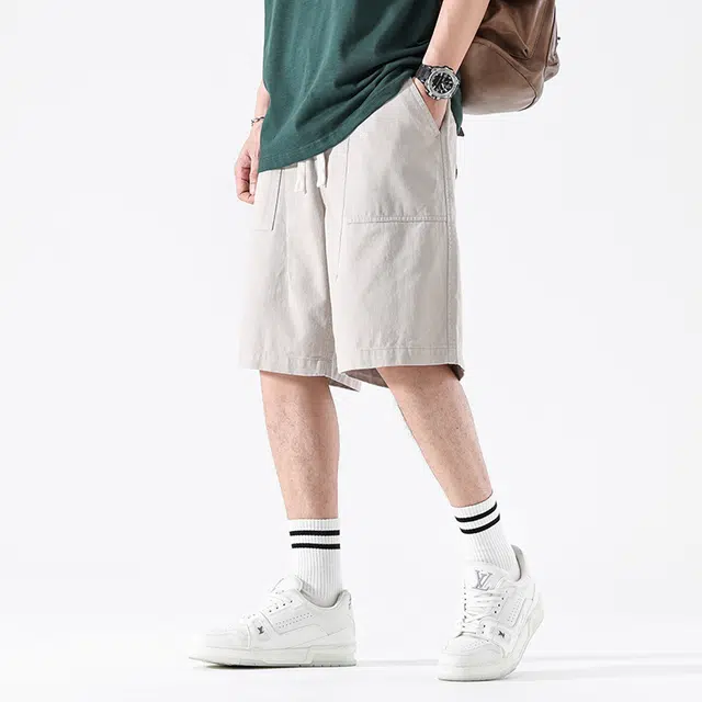 雅鹿 纯棉美式潮牌宽松百搭休闲短裤 男款