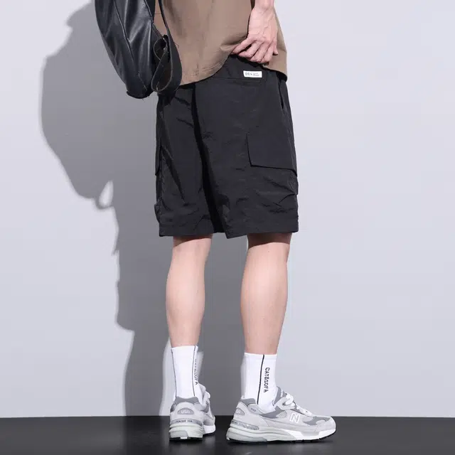 雅鹿 透气宽松直筒时尚百搭五分休闲短裤 男款