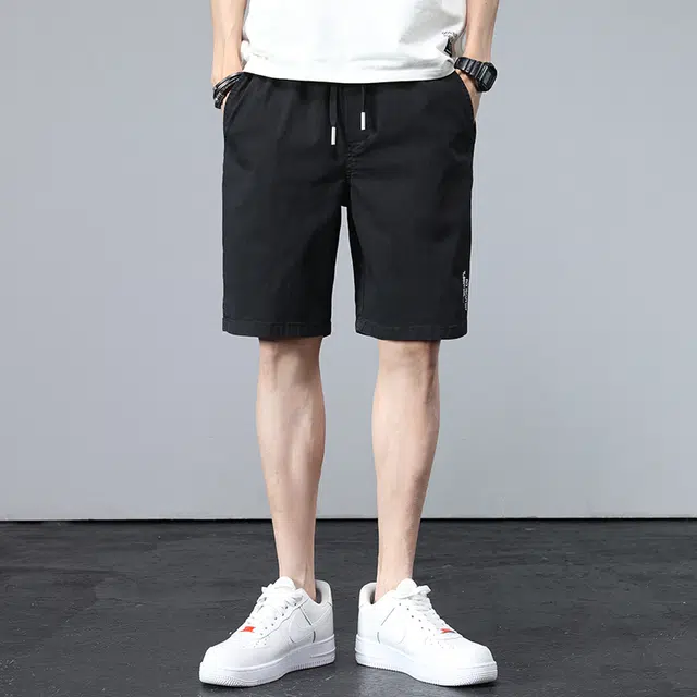 雅鹿 薄款直筒宽松阔腿五分休闲短裤 男款