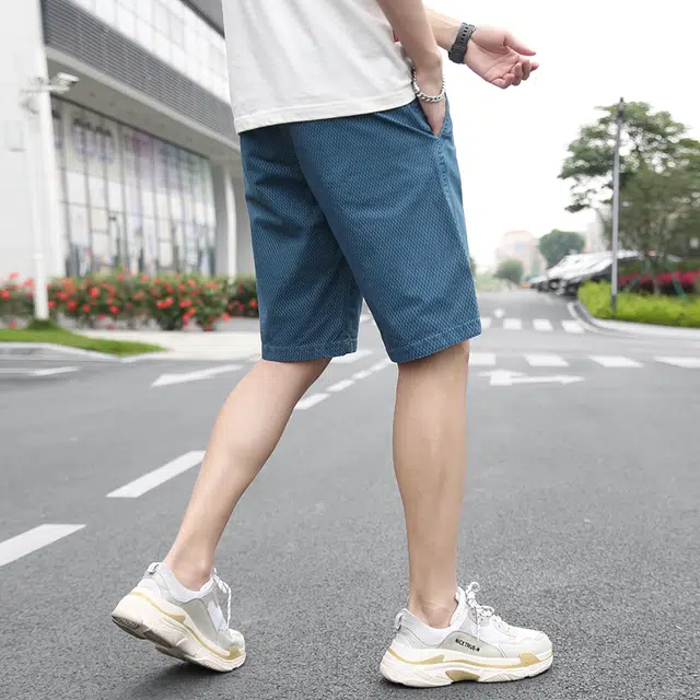 雅鹿 纯色简约中腰薄款宽松百搭运动篮球五分休闲短裤 男款