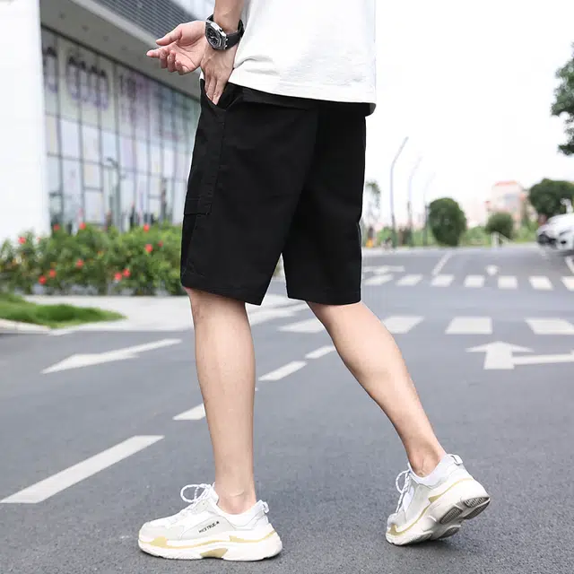 雅鹿 美式工装运动宽松拉链系带篮球裤百搭薄款五分休闲短裤 男款