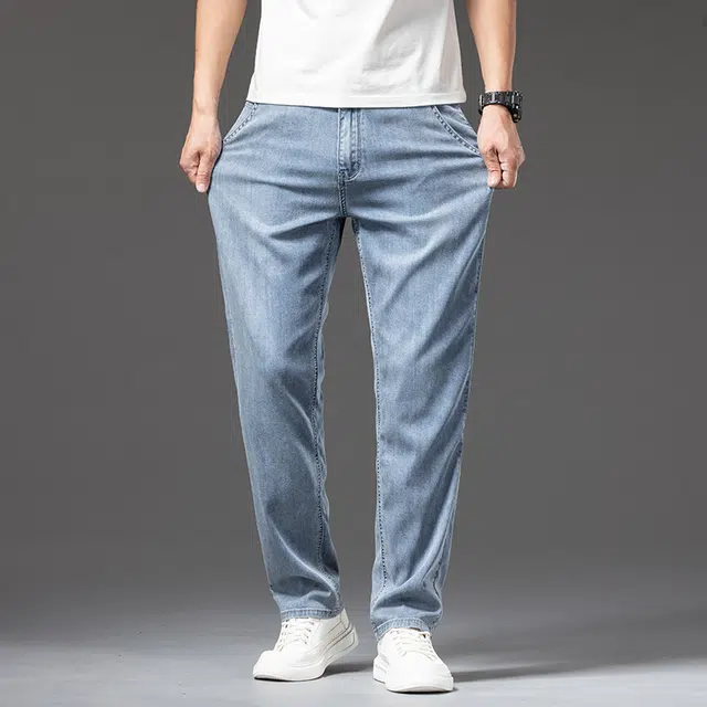 雅鹿 百搭水洗耐磨宽松直筒休闲美式牛仔裤 男款