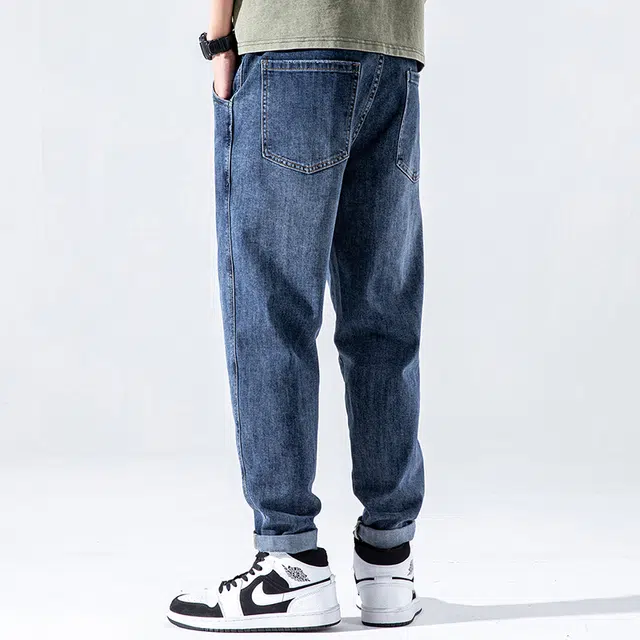 雅鹿 直筒休闲宽松牛仔裤 男款 蓝色