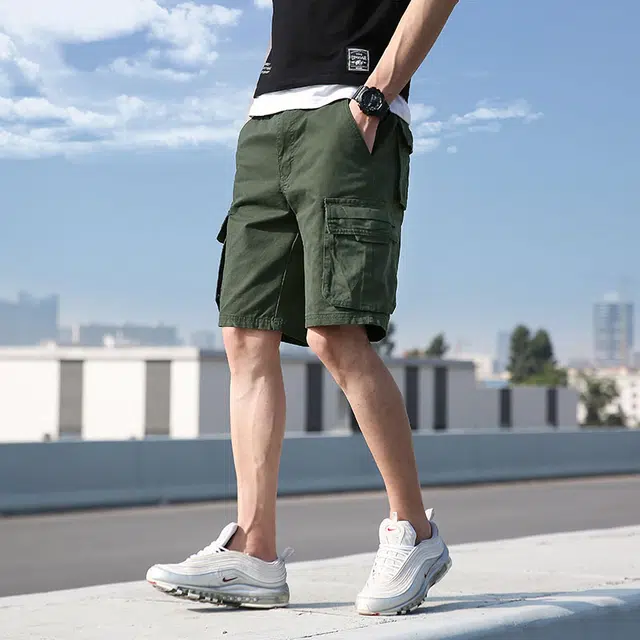 雅鹿 纯棉百搭潮牌宽松篮球裤薄款运动休闲五分工装短裤 男款