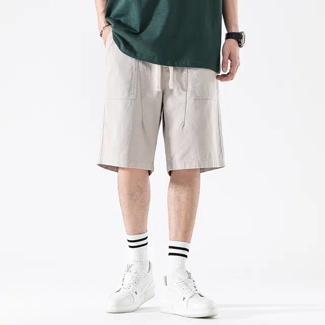 雅鹿 纯棉美式潮牌宽松百搭休闲短裤 男款