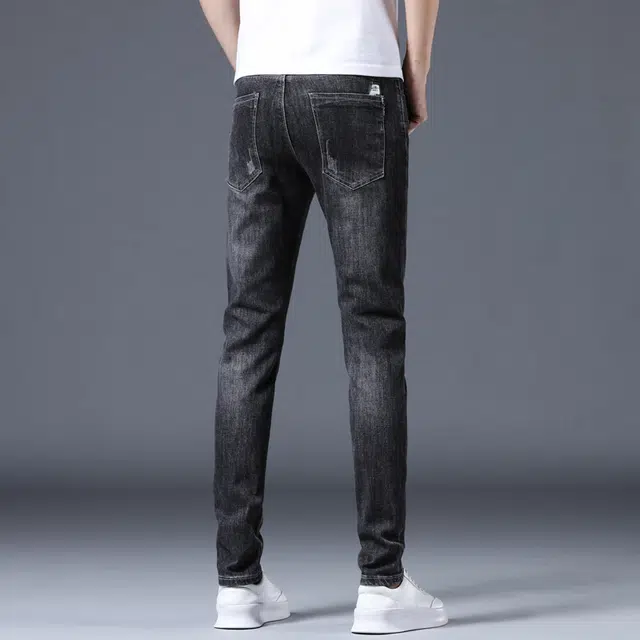 雅鹿 休闲水洗耐磨中腰修身直筒中式轻商务百搭牛仔裤 男款