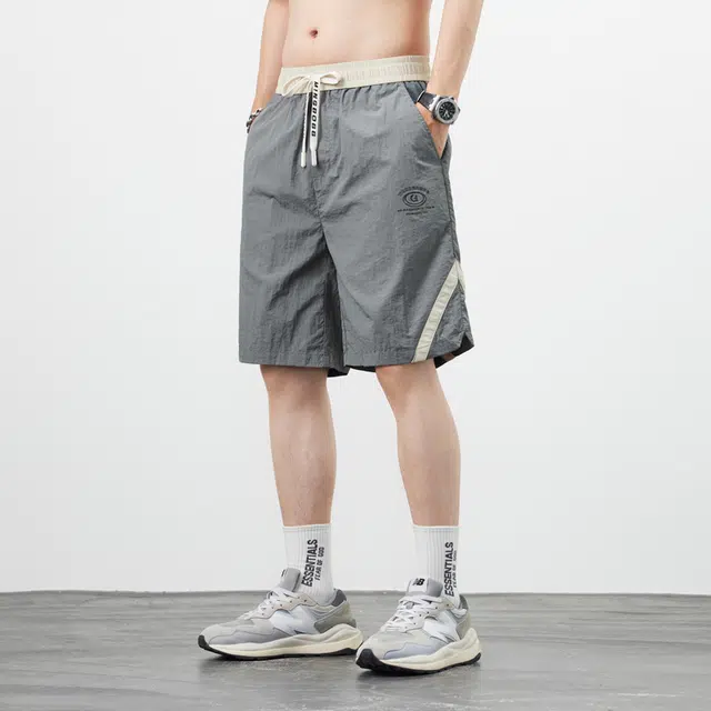 雅鹿 薄款系带宽松工装百搭休闲短裤 男款