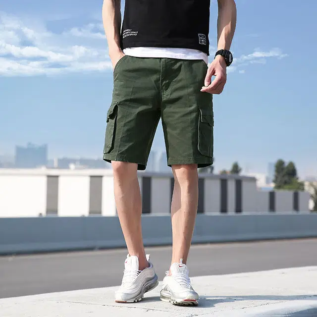 雅鹿 纯棉百搭潮牌宽松篮球裤薄款运动休闲五分工装短裤 男款