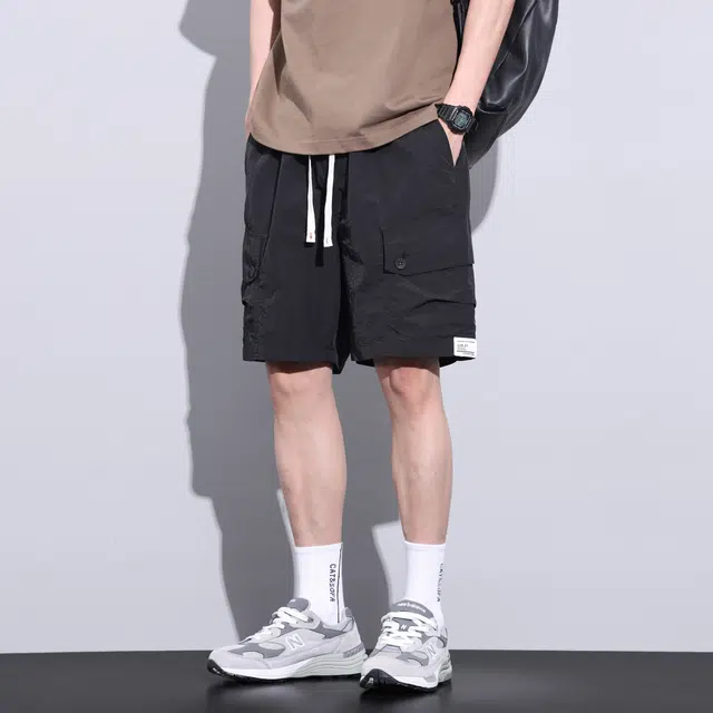 雅鹿 透气宽松直筒时尚百搭五分休闲短裤 男款