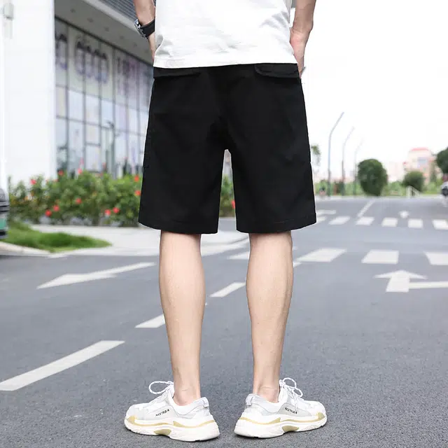 雅鹿 美式工装运动宽松拉链系带篮球裤百搭薄款五分休闲短裤 男款