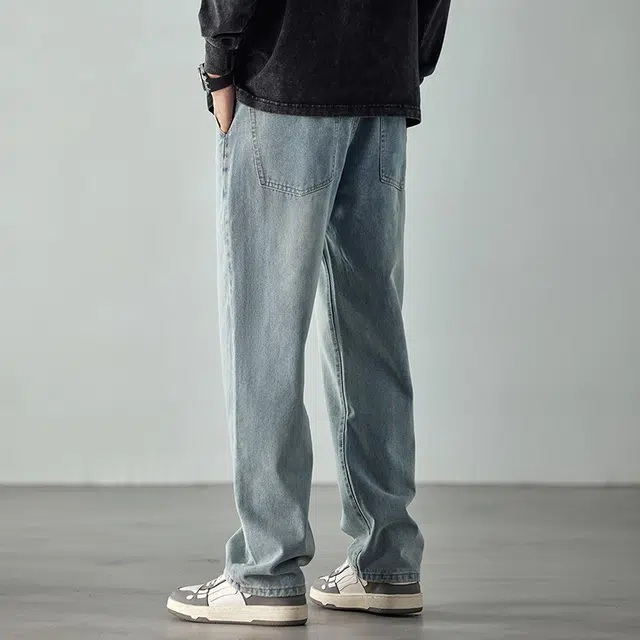 雅鹿 宽松舒适直筒宽松百搭牛仔裤 男款