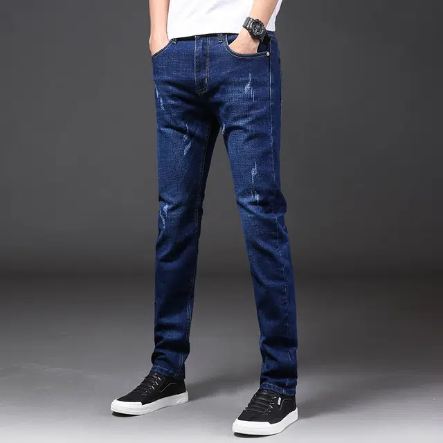 雅鹿 复古直筒美式潮牌高街休闲修身中腰水洗牛仔裤 男款