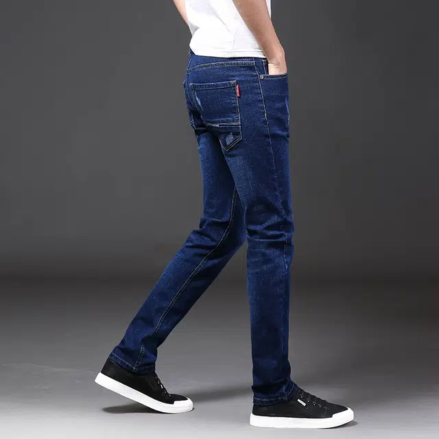 雅鹿 复古直筒美式潮牌高街休闲修身中腰水洗牛仔裤 男款