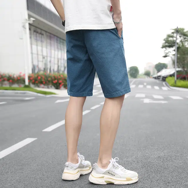 雅鹿 纯色简约中腰薄款宽松百搭运动篮球五分休闲短裤 男款
