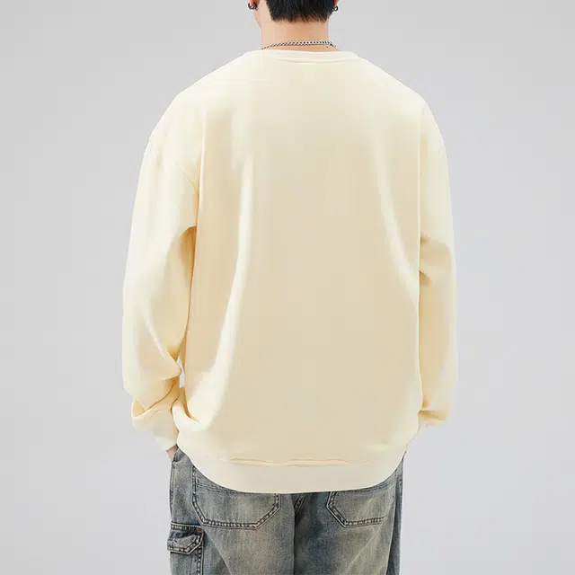 雅鹿 国风宽松圆领长袖国潮衣服落肩卫衣 男款