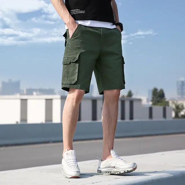 雅鹿 纯棉百搭潮牌宽松篮球裤薄款运动休闲五分工装短裤 男款