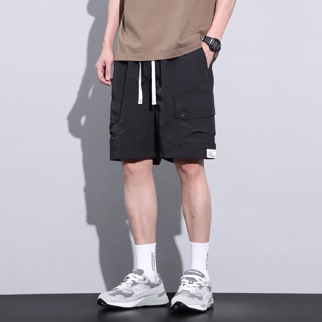 雅鹿 透气宽松直筒时尚百搭五分休闲短裤 男款