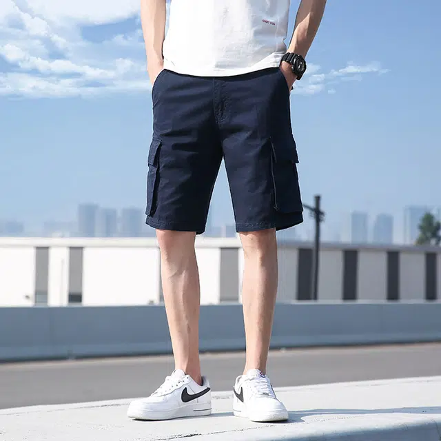 雅鹿 纯棉百搭潮牌宽松篮球裤薄款运动休闲五分工装短裤 男款