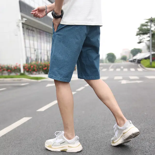 雅鹿 纯色简约中腰薄款宽松百搭运动篮球五分休闲短裤 男款