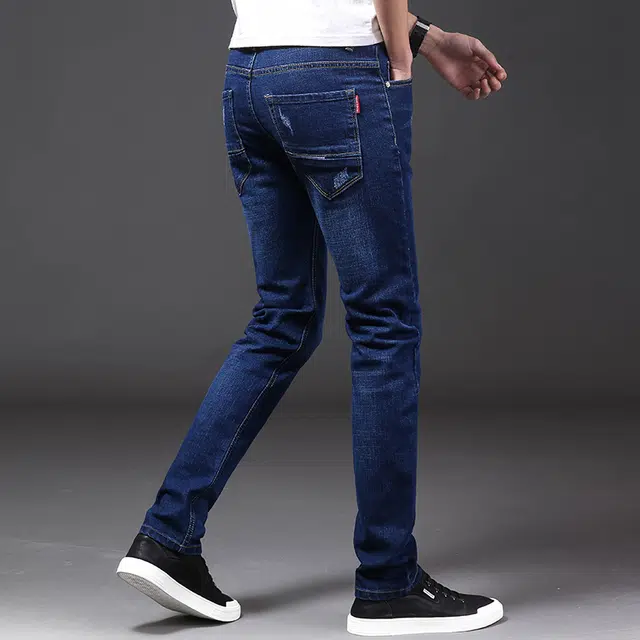 雅鹿 复古直筒美式潮牌高街休闲修身中腰水洗牛仔裤 男款