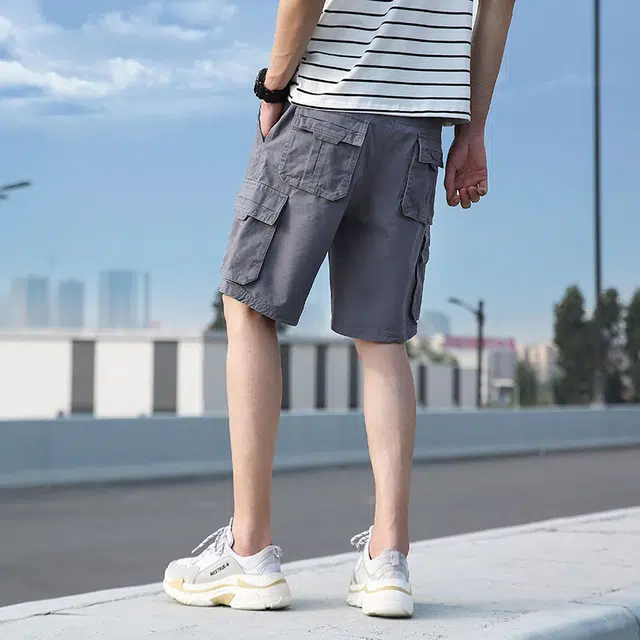 雅鹿 纯棉百搭潮牌宽松篮球裤薄款运动休闲五分工装短裤 男款
