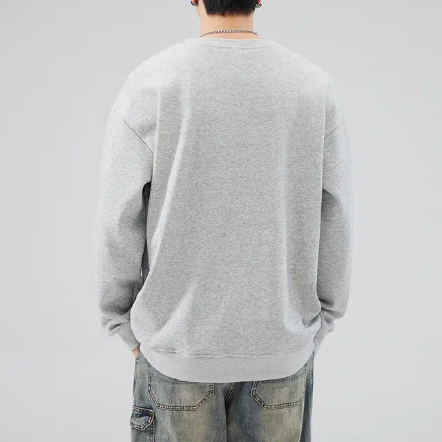 雅鹿 国风宽松圆领长袖国潮衣服落肩卫衣 男款