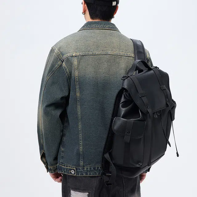 雅鹿 复古工装韩版潮流百搭帅气休闲牛仔外套 男款