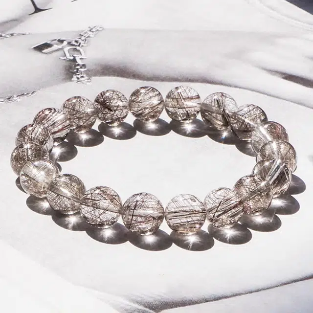 【时来运转 八方来财】 谧月珠宝 暴富招财旺事业串珠 学业上岸转运珠好运天然 白发晶 手串 男女同款情侣款