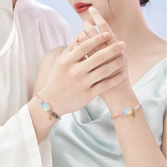 谧月珠宝 新中式国潮风 祥瑞醒狮手工雕刻狮来运转 小众设计招财纳福 合金 手链 男女同款情侣款