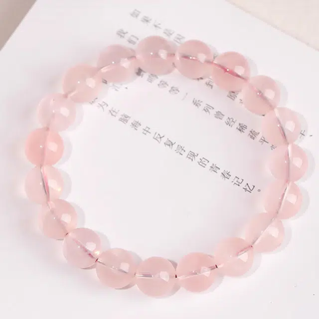 谧月珠宝 桃花朵朵粉黛佳人旺人缘浪漫温柔国朝新中式甜美可转运精美礼盒事业美好粉色好运天然 粉水晶 手串 男女同款情侣款
