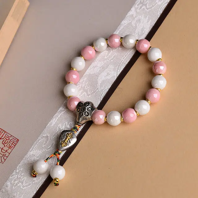 谧月珠宝 新中式国潮风 复古招财纳福多巴胺马卡龙 轻奢高级 琉璃 玉石手串 女款