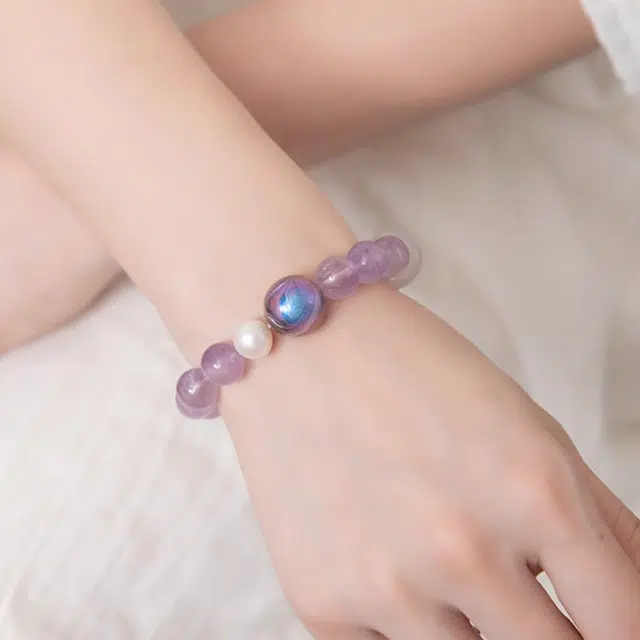 谧月珠宝 紫气东来 学业进步 前程似锦 事业有成 新中式国潮国风小众设计天然 紫水晶 手串 男女同款情侣款
