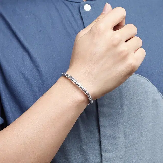 谧月珠宝 小众转运 学生简约手工个性开口可调节复古今生前世 国潮三生三世黑龙系列 合金 手镯 男款