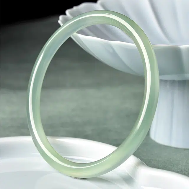 谧月珠宝 美人圆条复古温柔典雅年轻显白 新中式国潮国风 玛瑙 玉石手镯 女款