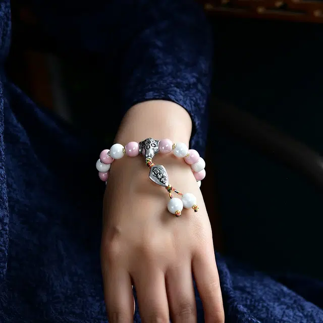 谧月珠宝 新中式国潮风 复古招财纳福多巴胺马卡龙 轻奢高级 琉璃 玉石手串 女款
