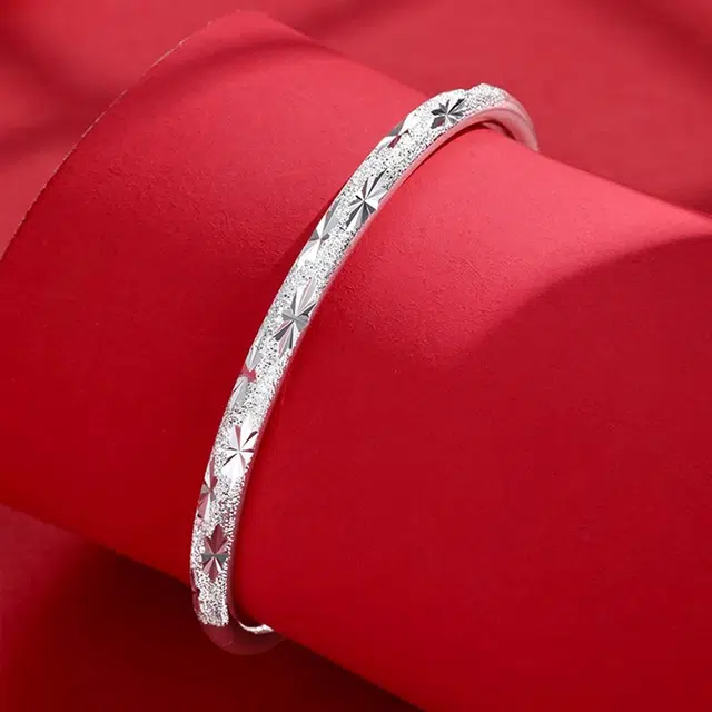 谧月珠宝 大气显年轻小众设计莫比乌斯环系列开口可调节轻奢素圈设计新中式国潮风满天星系列繁花似锦 合金 手镯 女款