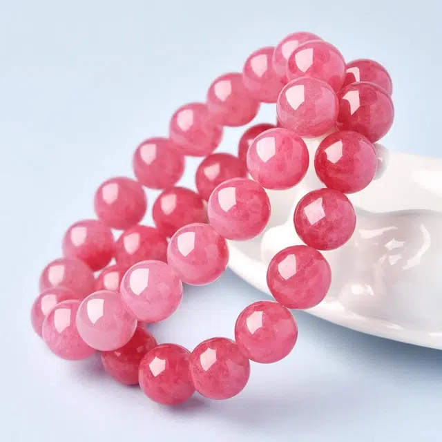 谧月珠宝 新中式转运上岸招桃花好运小众简约高级设计感甜美手饰天然 蔷薇石 手串 男女同款情侣款