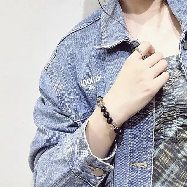 谧月珠宝 国潮新中式国风个性小众设计高级感轻奢 通勤气质大气显白清冷感复古 黑曜石 玉石手串 通用