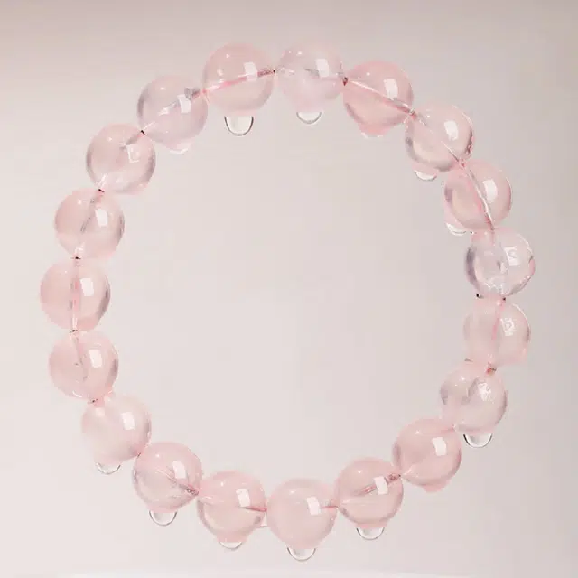 谧月珠宝 桃花朵朵粉黛佳人旺人缘浪漫温柔国朝新中式甜美可转运精美礼盒事业美好粉色好运天然 粉水晶 手串 男女同款情侣款