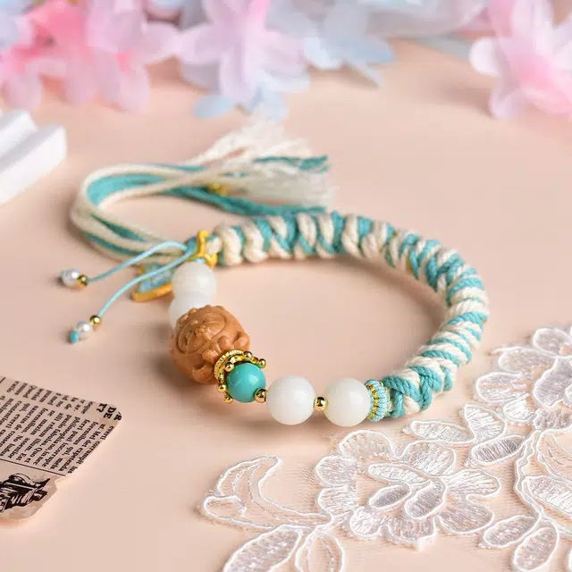 谧月珠宝 小清新轻奢甜美风 新中式复古国潮 好运猫咪 菩提子/菩提籽 手链 女款