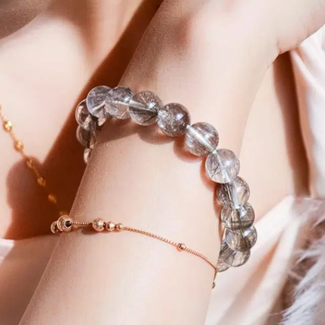 【时来运转 八方来财】 谧月珠宝 暴富招财旺事业串珠 学业上岸转运珠好运天然 白发晶 手串 男女同款情侣款