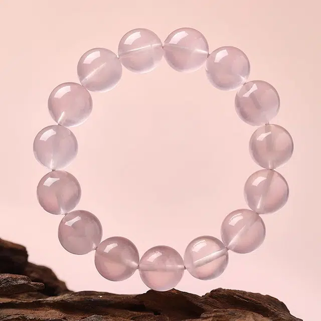 谧月珠宝 爱情之石 吸引正缘美满幸福桃花旺人缘心简约精致百搭桃花粉韵甜甜蜜蜜好运天然 粉水晶 手串 男女同款情侣款
