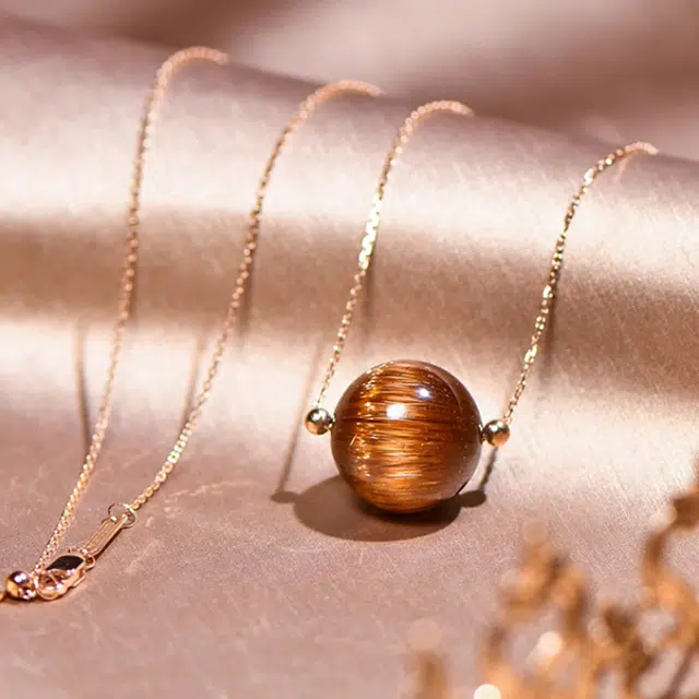 【招财进宝】 谧月珠宝 旺事业暴富转运珠 成功上岸财富自由 自信轻奢 尊贵天然 金发晶 水晶项链 男女同款情侣款